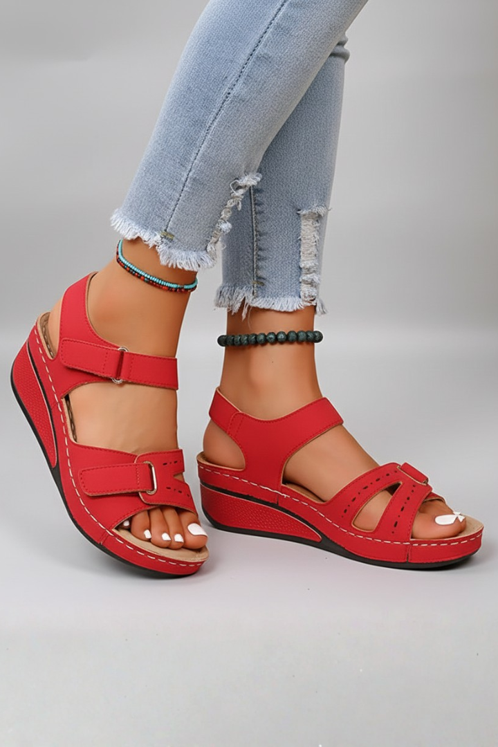 Lily | Women’s Wedge Sandals Loop Straps Toe