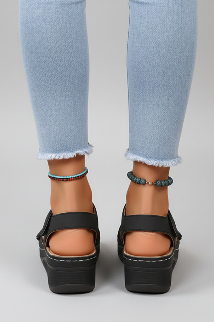 Lily | Women’s Wedge Sandals Loop Straps Toe