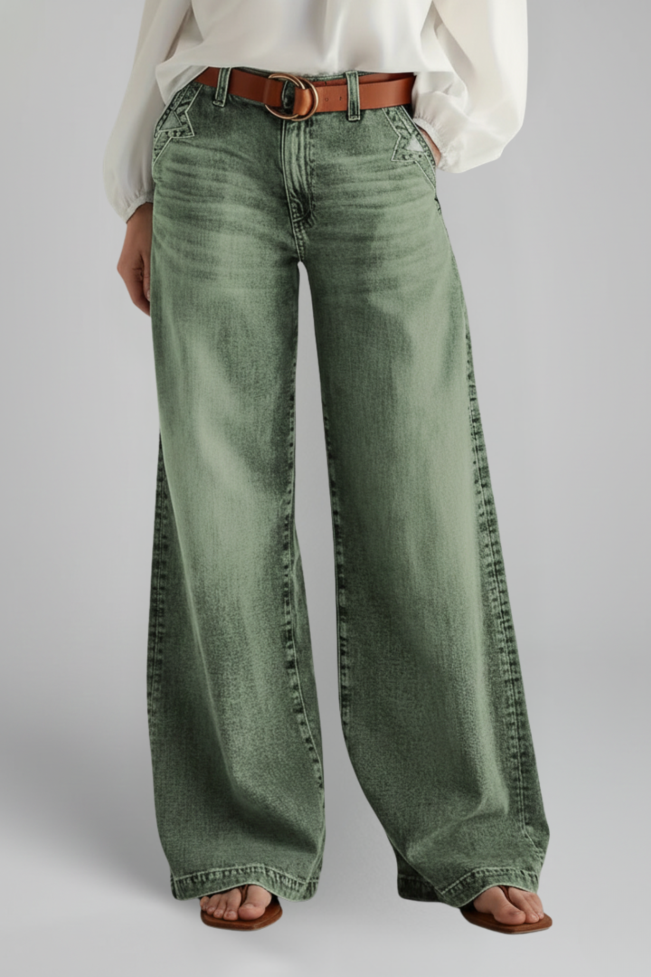 Grace | Women’s Casual Wide-Leg High-Rise Denim Jeans