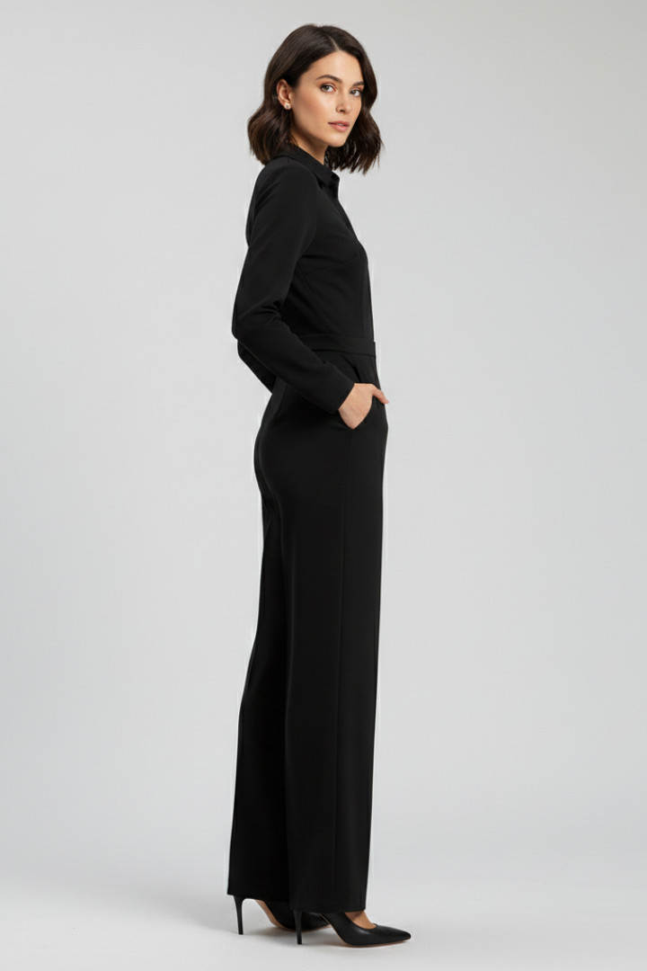 Ruby | Women’s Collared Wide-Leg Tailored Jumpsuit