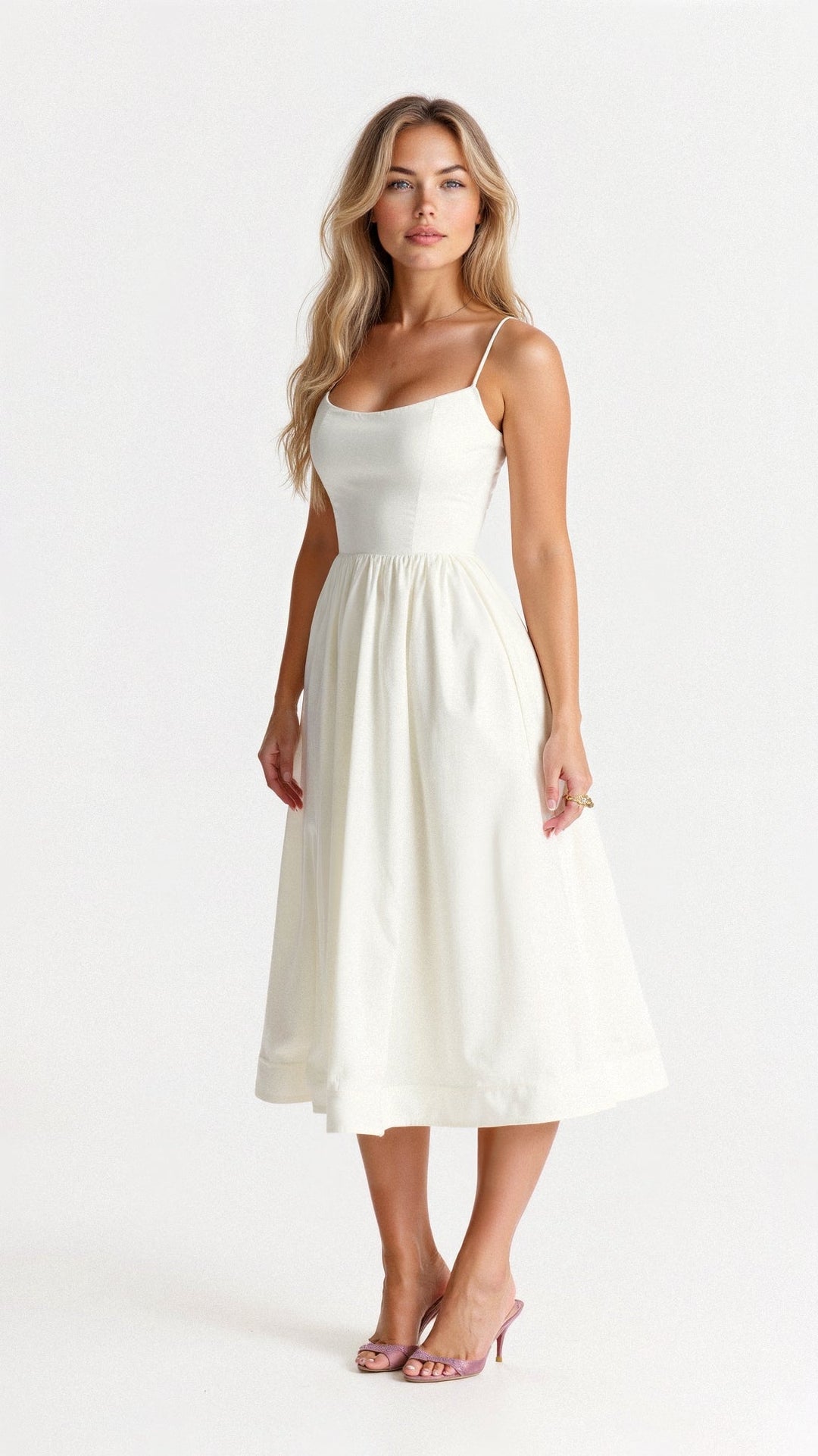 Mary | Women’s A Line Midi Dress Ascot Style