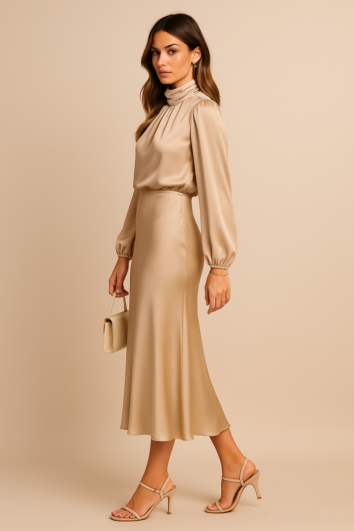 Jasmine | Women’s High Neck Midi Dress Style