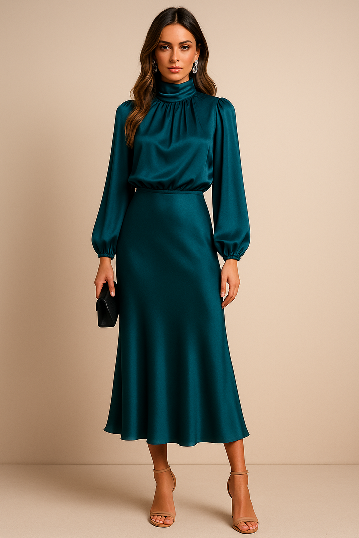 Jasmine | Women’s High Neck Midi Dress Style