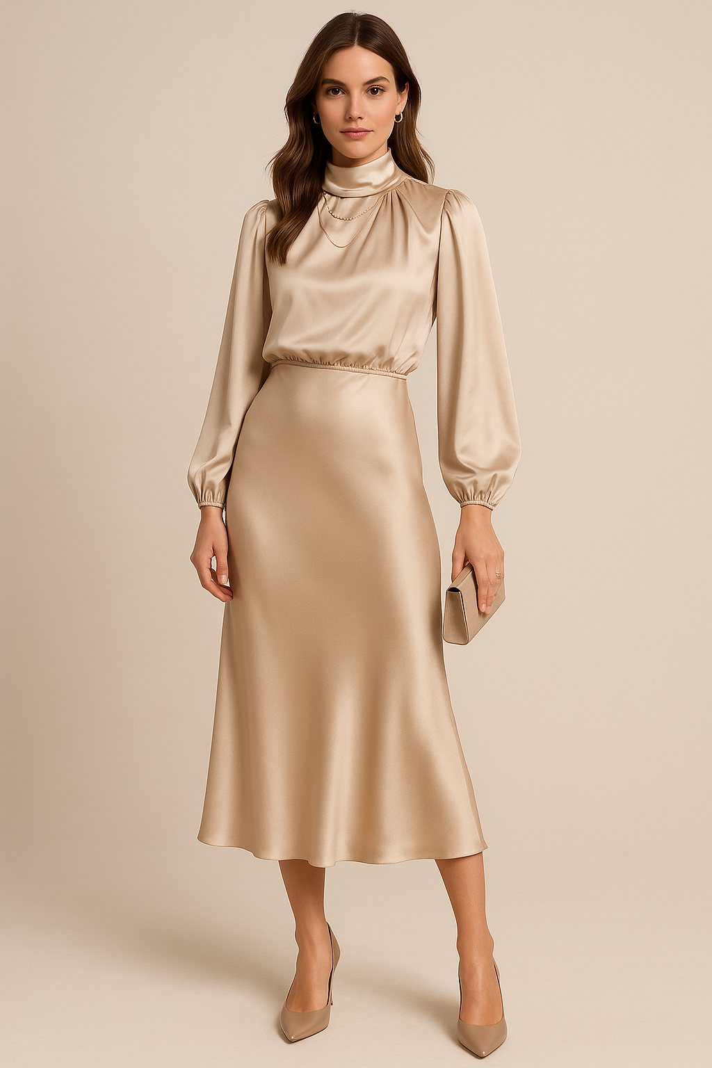 Jasmine | Women’s High Neck Midi Dress Style