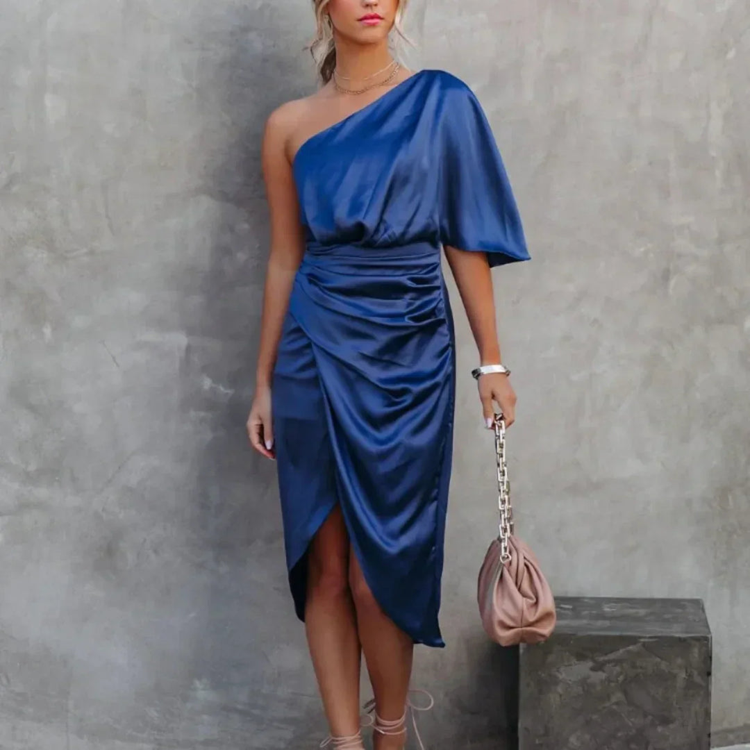 Mabel | Women’s One Shoulder Mini Dress Wrap Style