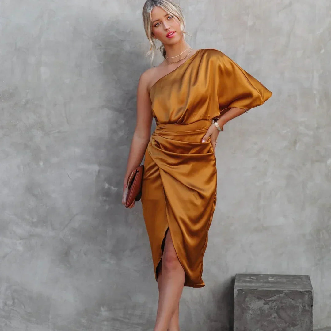 Mabel | Women’s One Shoulder Mini Dress Wrap Style