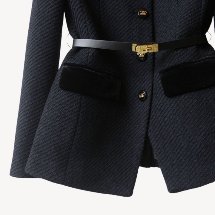 Alice | Women’s Tailored Belted Blazer Button Style