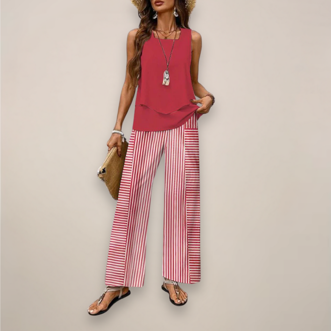 Ella | Women Spring Printed Wide-Leg Set
