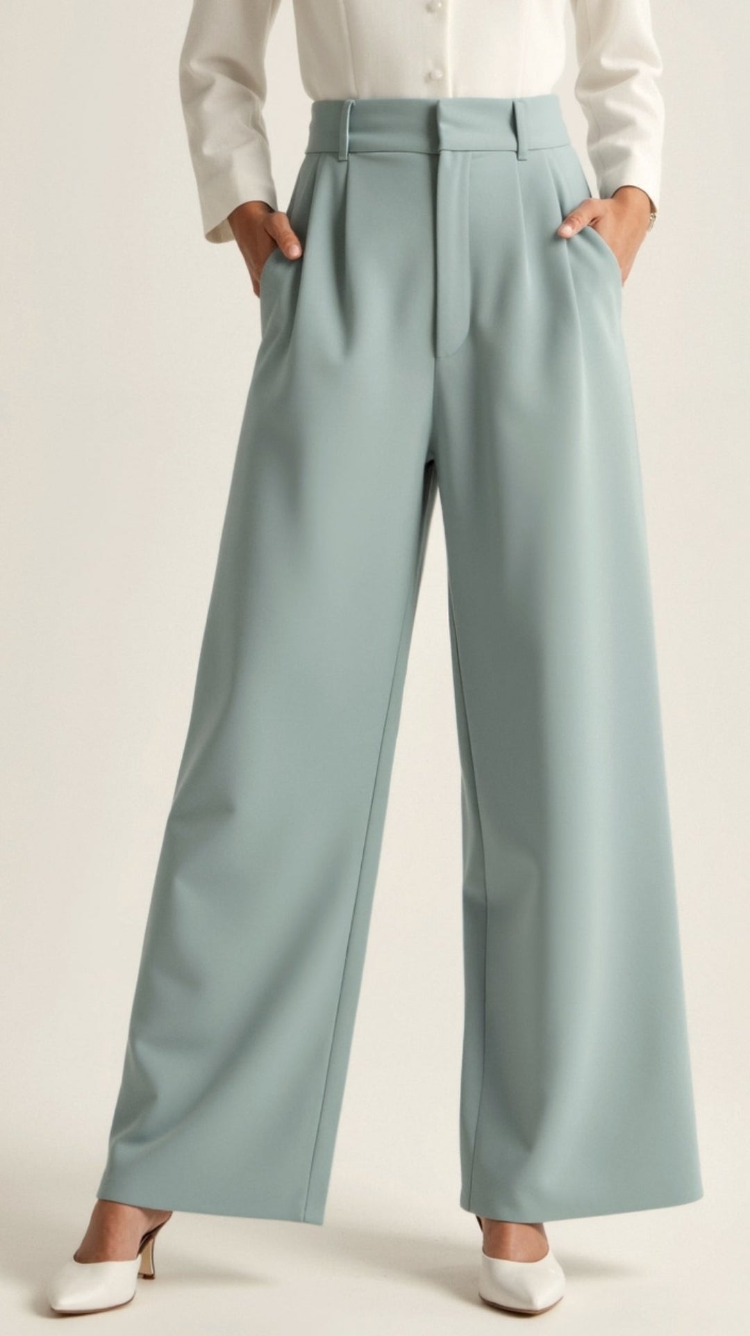 Elsie | Women’s High Waisted Wide Leg Trousers