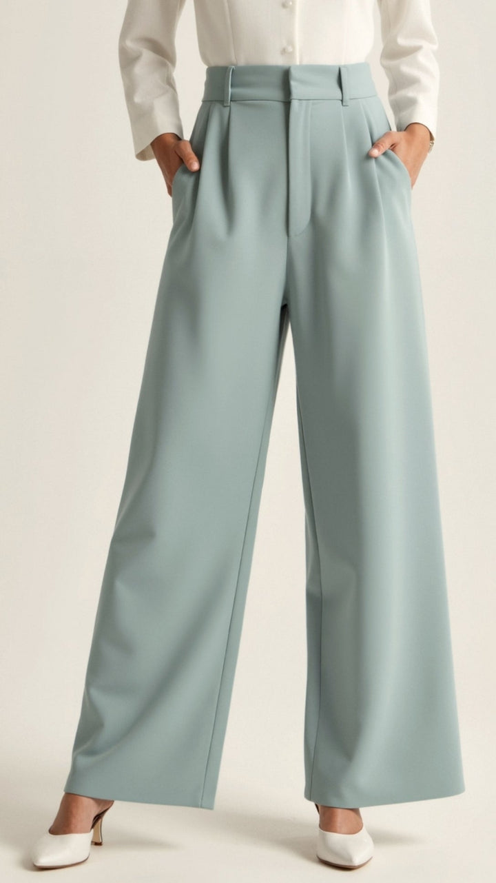Elsie | Women’s High Waisted Wide Leg Trousers