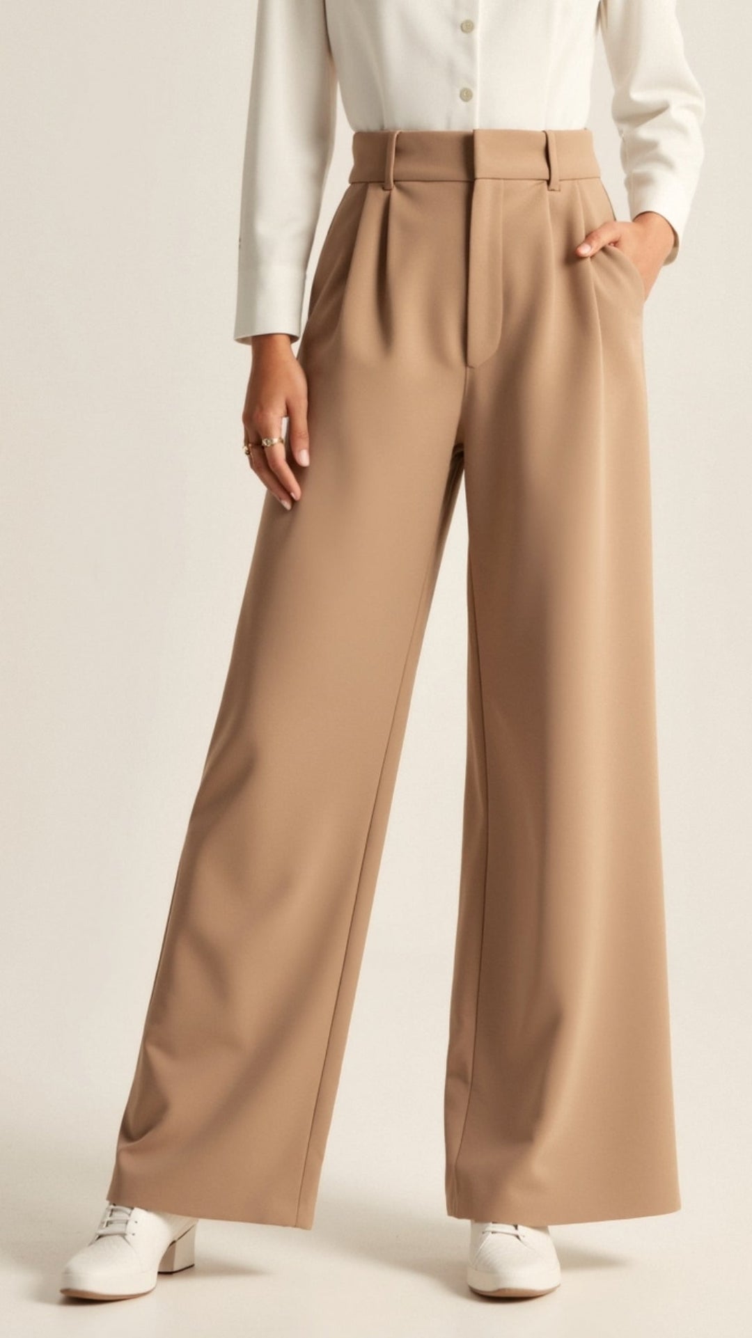 Elsie | Women’s High Waisted Wide Leg Trousers