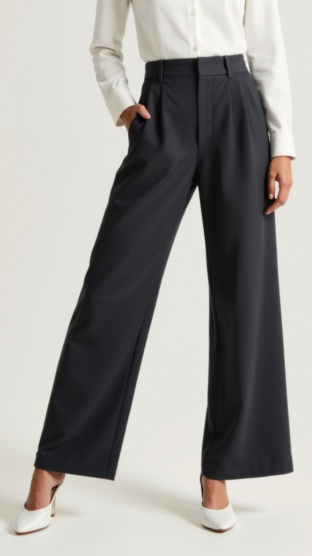 Elsie | Women’s High Waisted Wide Leg Trousers