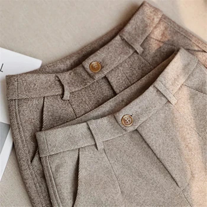 Luke | Men Classic Herringbone Pleated Dress Trousers