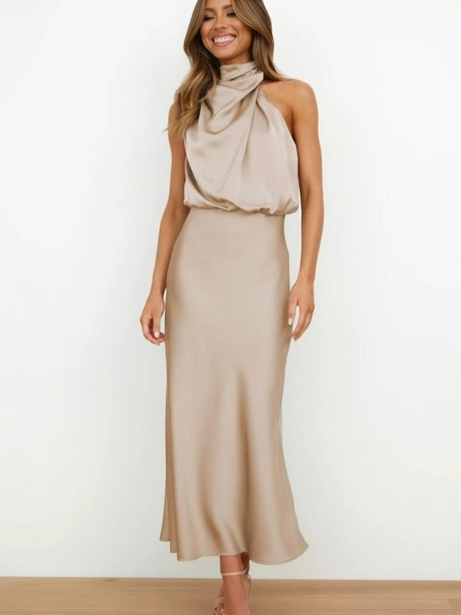 Holly | Women’s Chic Halter Evening Dress