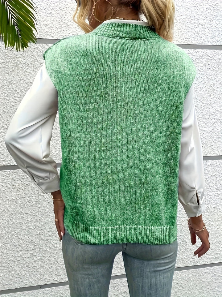 Daisy | Women’s V-Neck Sleeveless Layering Knit Vest