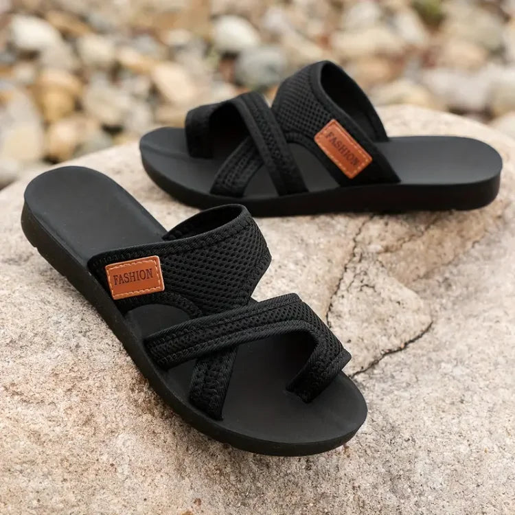 Bethany | Womens Slip On Flat Strap Sandals