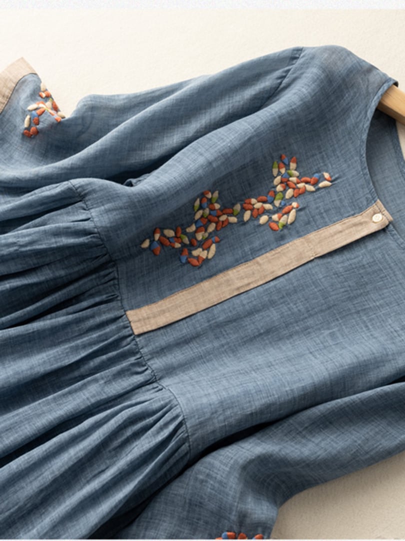 Evelyn | Women’s Summer Embroidered Ethnic Midi Dress