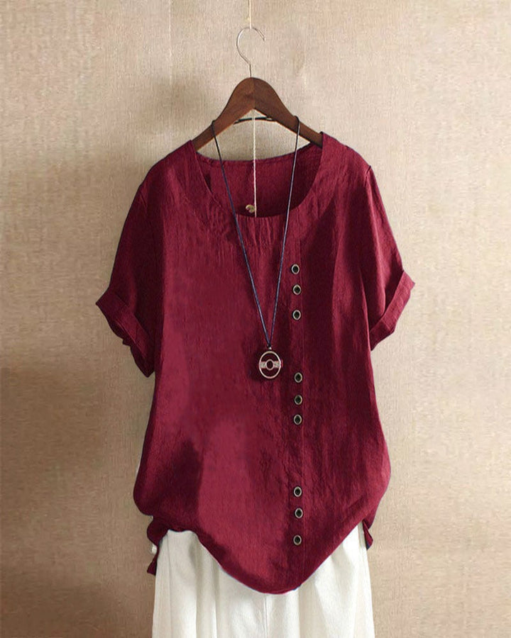 Liam | Women’s Summer Button Detail Casual Blouse