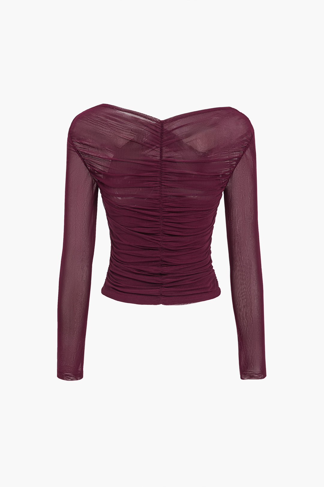 Scarlett | Women Ruched Mesh Long Sleeve Top