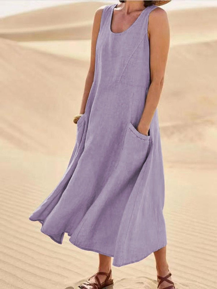 Ella | Women's Sleeveless Pocket Maxi Casual Dress