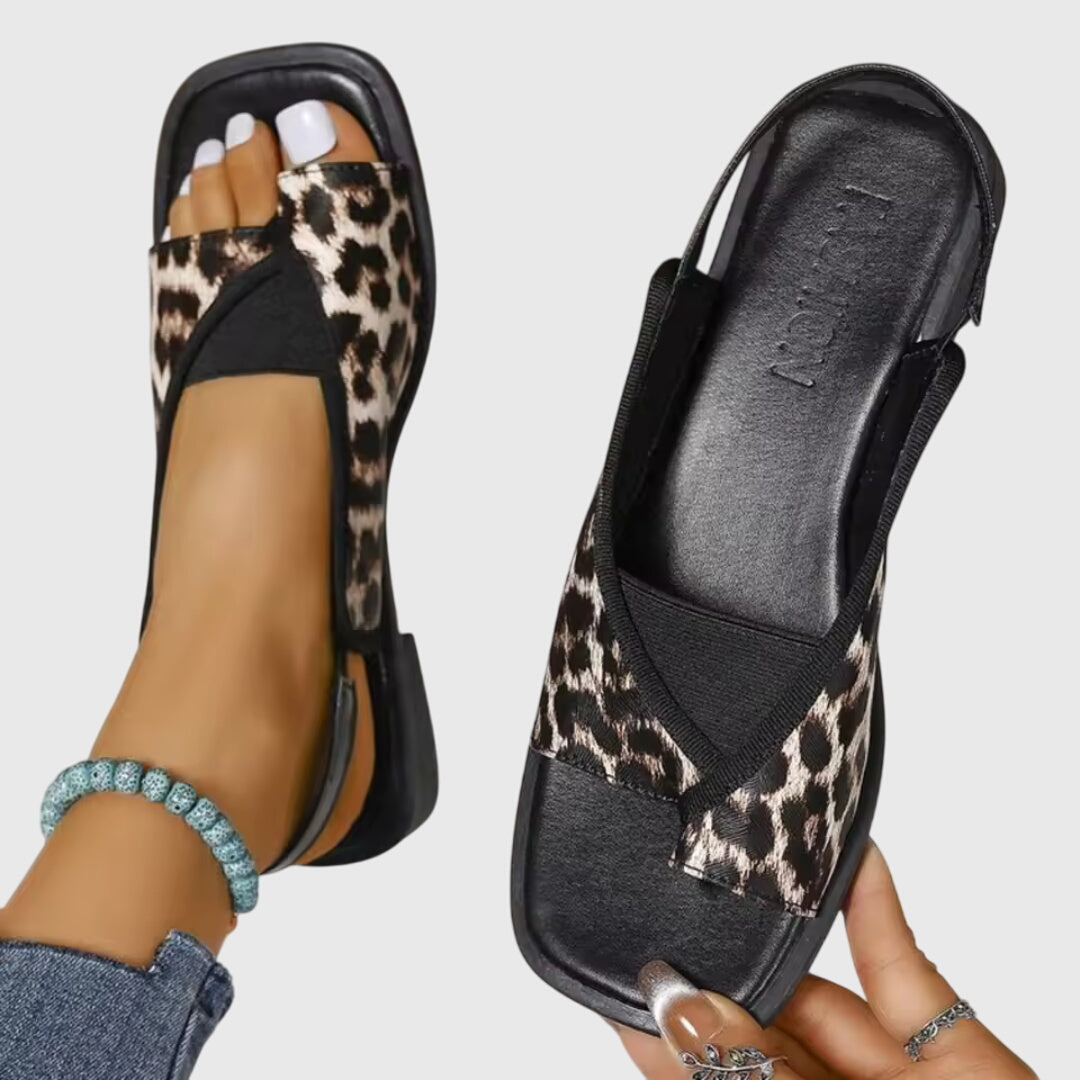 Mabel | Womens Contrast Strap Flat Sandals
