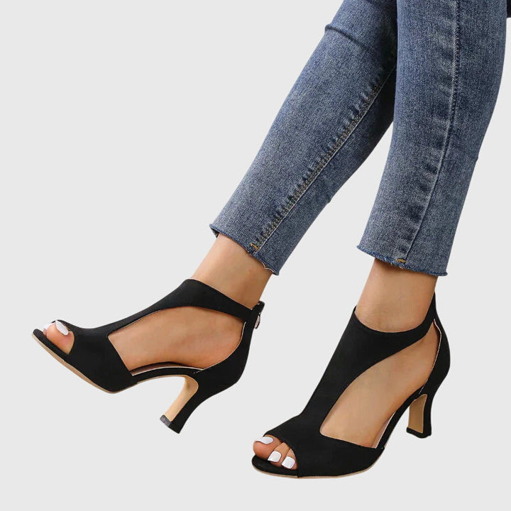 Bianca | Womens Cut Out Peep Toe Heel Sandals