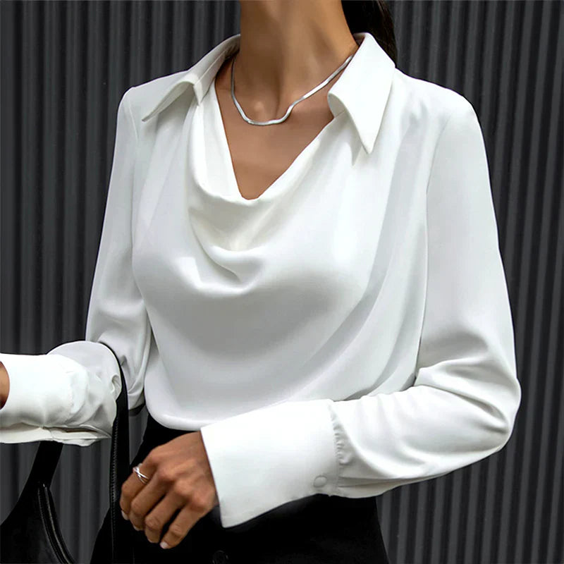 Tessa | Women’s Modern Long Sleeve Satin  Blouse