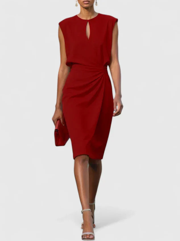 Daisy | Womens Sleeveless Ruched Midi Dress