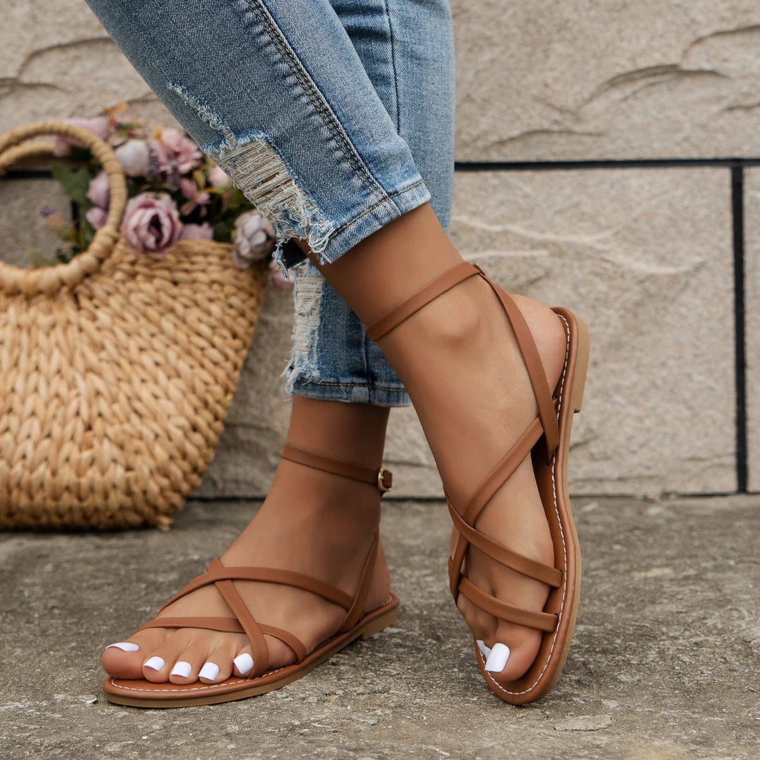 Chloe | Womens Ankle Strap Flat Sandals