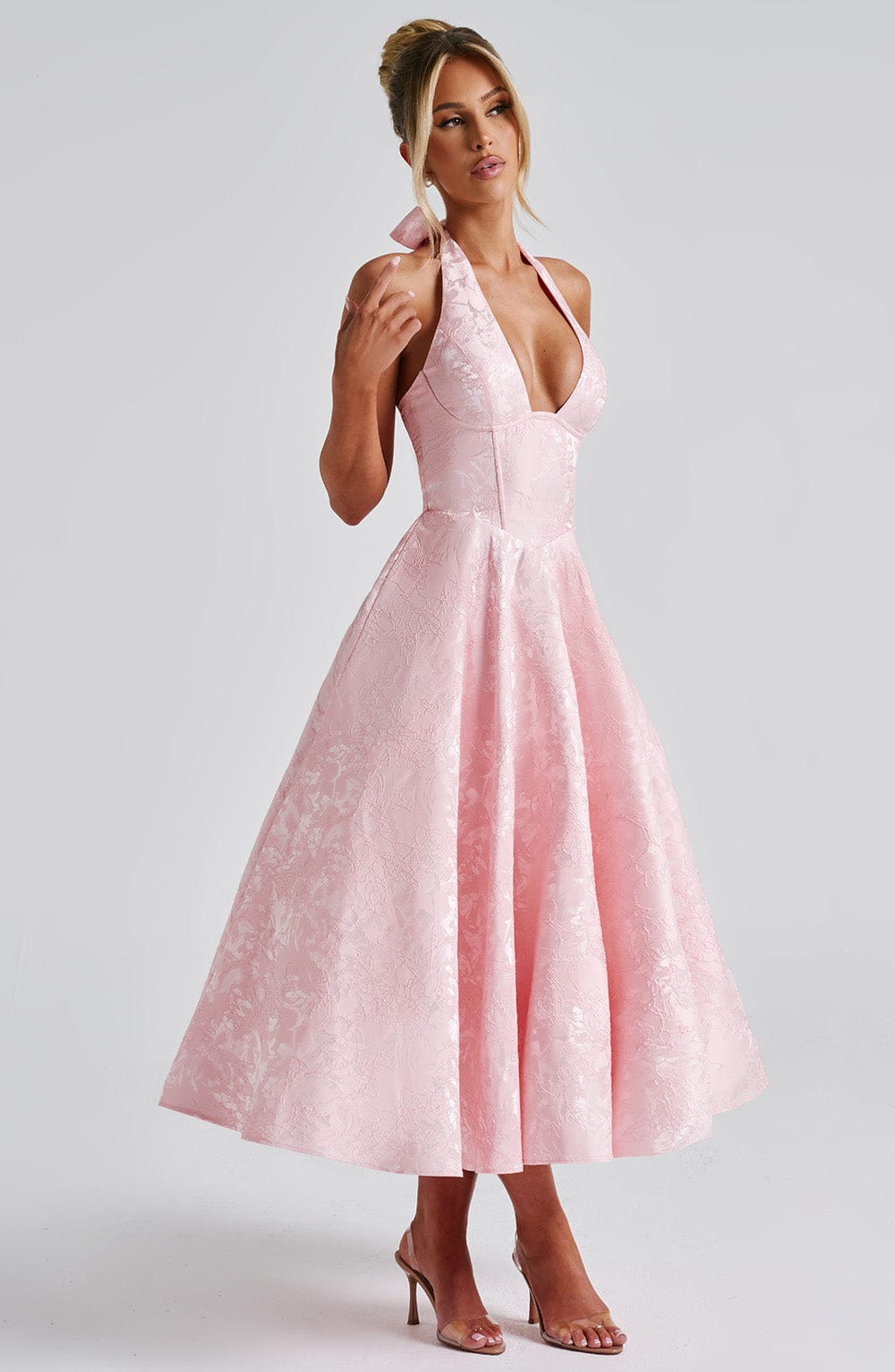 Chloe | Women’s Wedding Gues Dress Halter Midi Dress