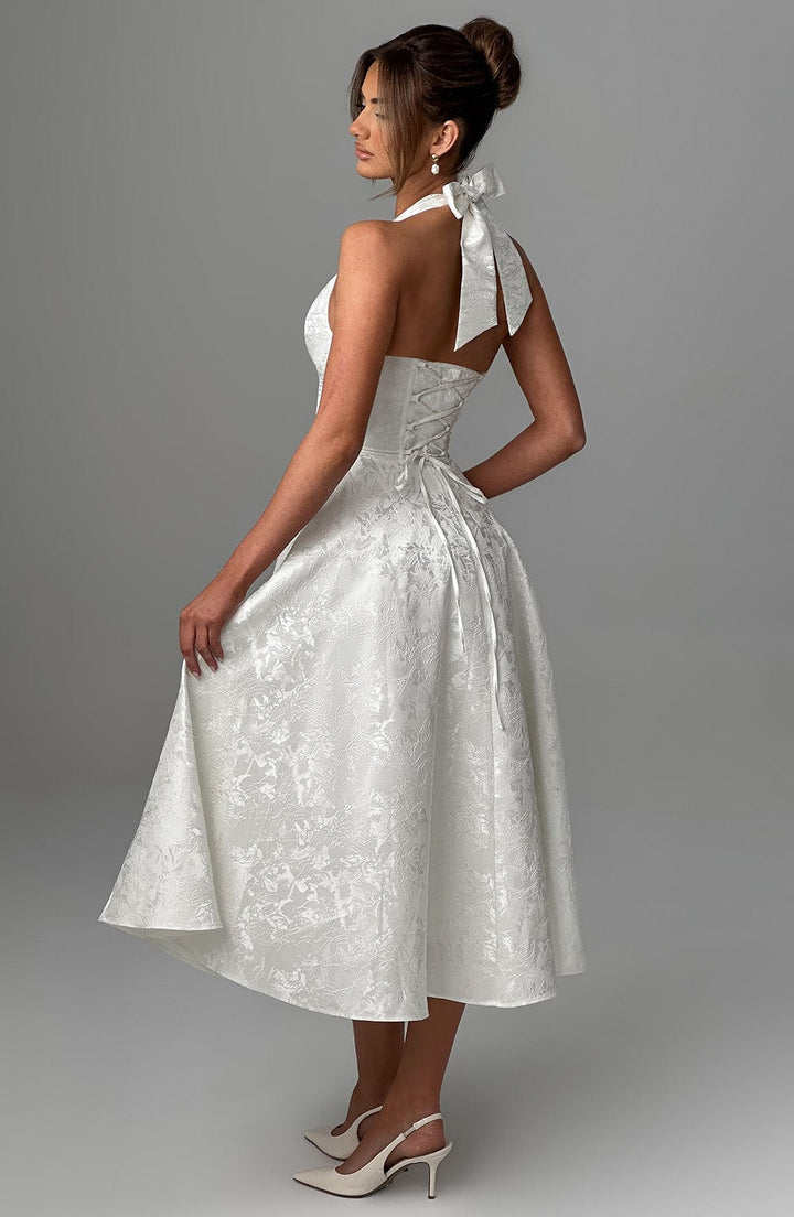 Hailey | Women Wedding Guest Halter Midi Dress