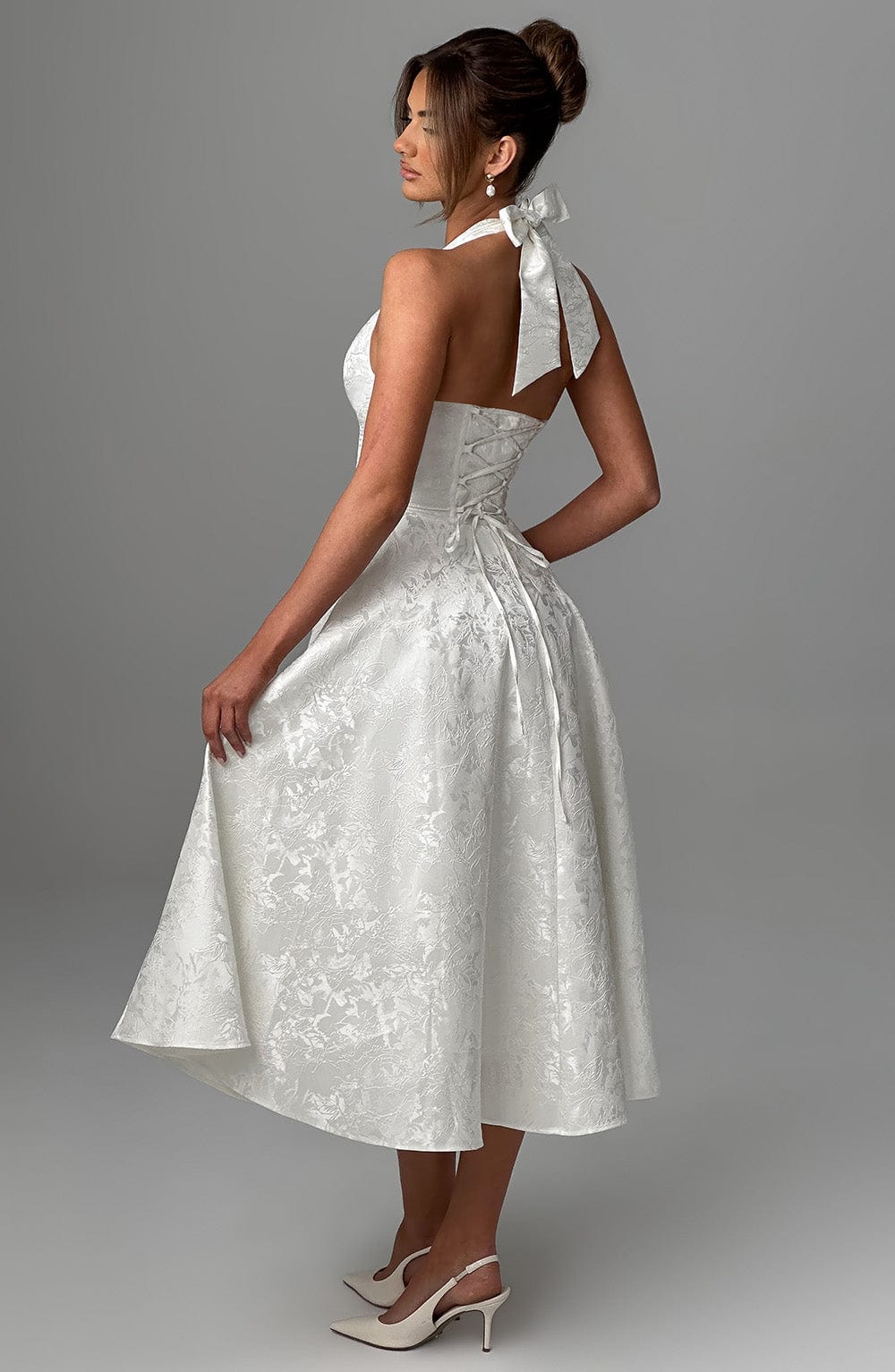 Chloe | Women’s Wedding Gues Dress Halter Midi Dress