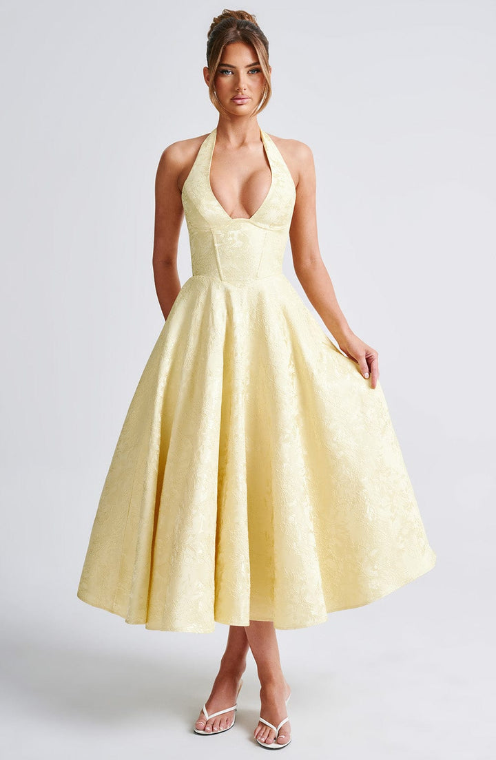 Chloe | Women’s Wedding Gues Dress Halter Midi Dress