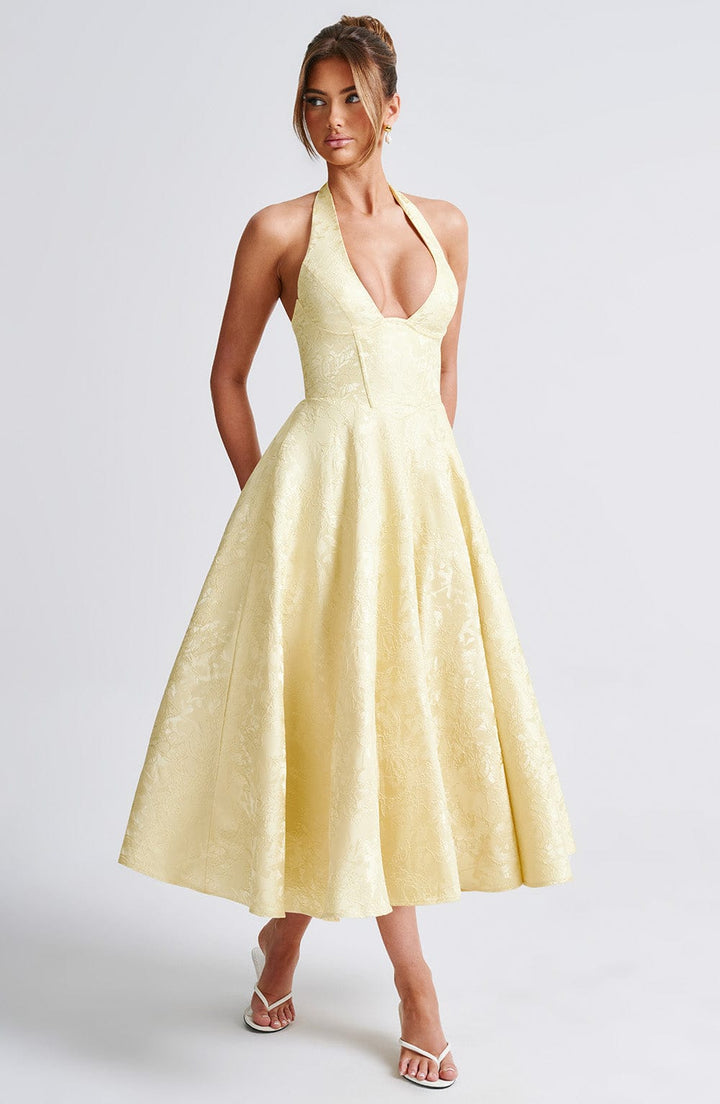 Chloe | Women’s Wedding Gues Dress Halter Midi Dress