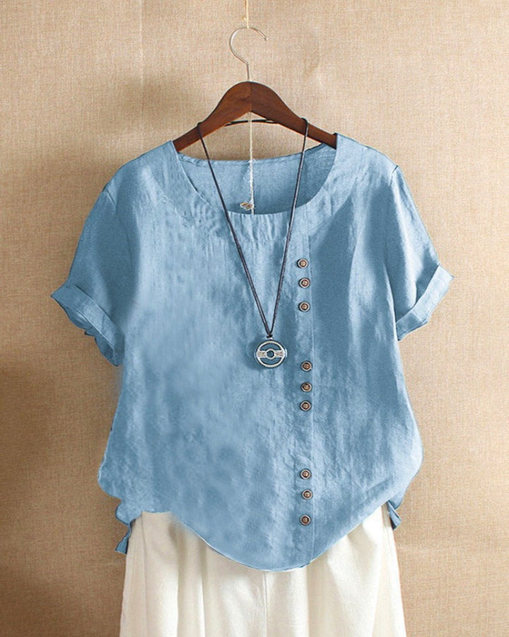 Liam | Women’s Summer Button Detail Casual Blouse