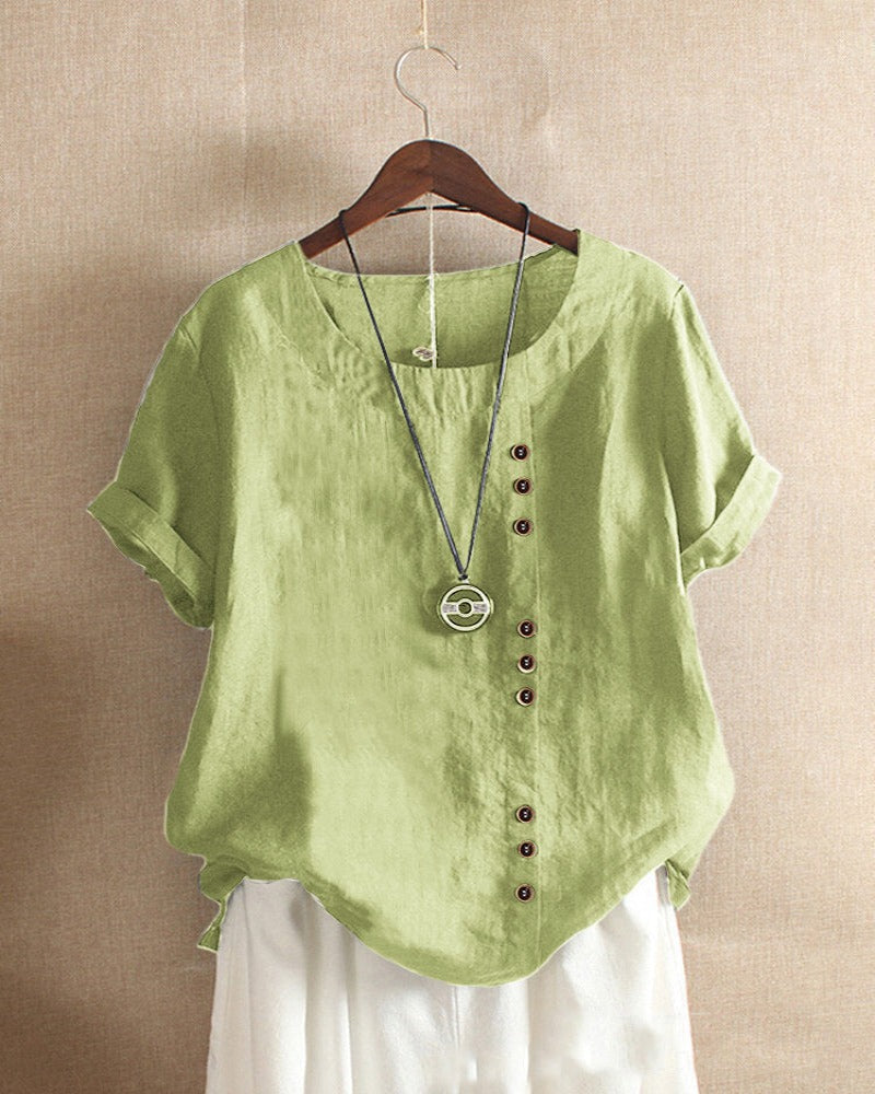 Liam | Women’s Summer Button Detail Casual Blouse