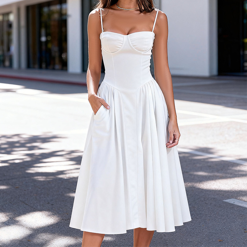 Heidi | Women’s Wedding Guest Elegant Corset Midi Dress