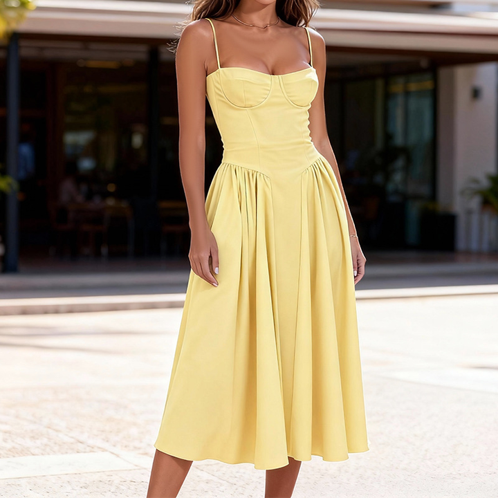 Heidi | Women’s Wedding Guest Elegant Corset Midi Dress