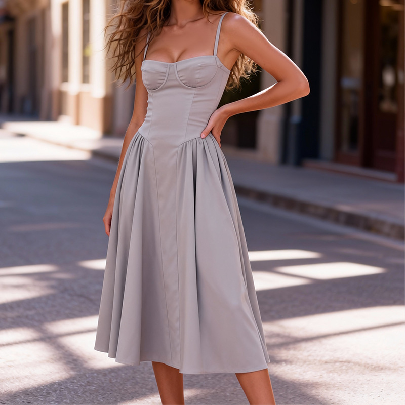 Heidi | Women’s Wedding Guest Elegant Corset Midi Dress