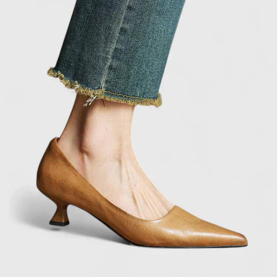 Lily | Womens Pointed Toe Low Heel Pumps Shorts