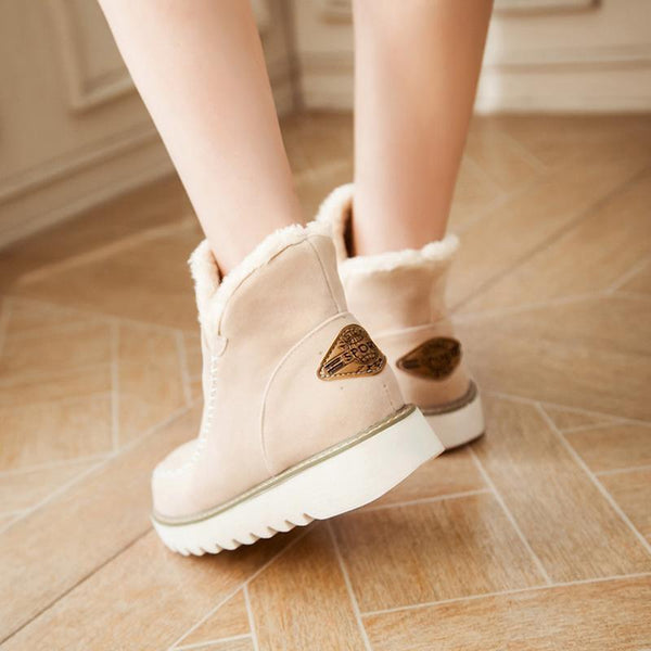 Bella | Women's Slip On Ankle Platform Stitch Detail Boots