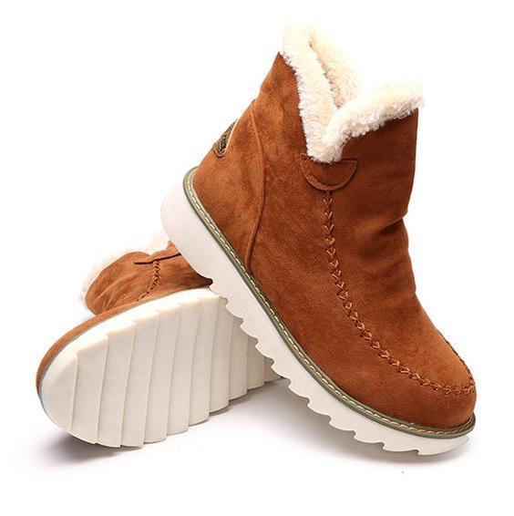 Bella | Women's Slip On Ankle Platform Stitch Detail Boots