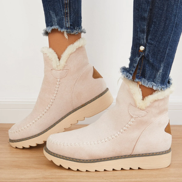Bella | Women's Slip On Ankle Platform Stitch Detail Boots