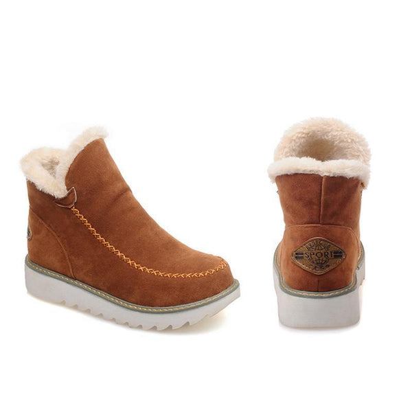 Bella | Women's Slip On Ankle Platform Stitch Detail Boots