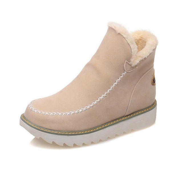 Bella | Women's Slip On Ankle Platform Stitch Detail Boots