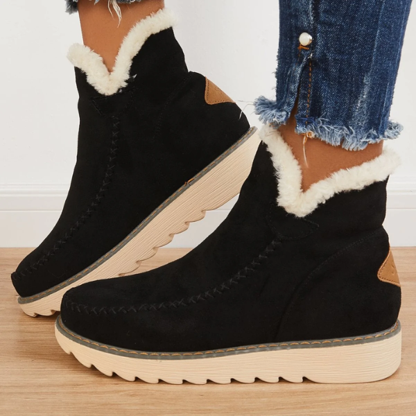 Bella | Women's Slip On Ankle Platform Stitch Detail Boots