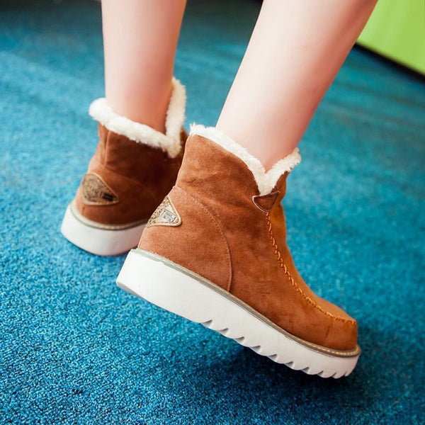 Bella | Women's Slip On Ankle Platform Stitch Detail Boots