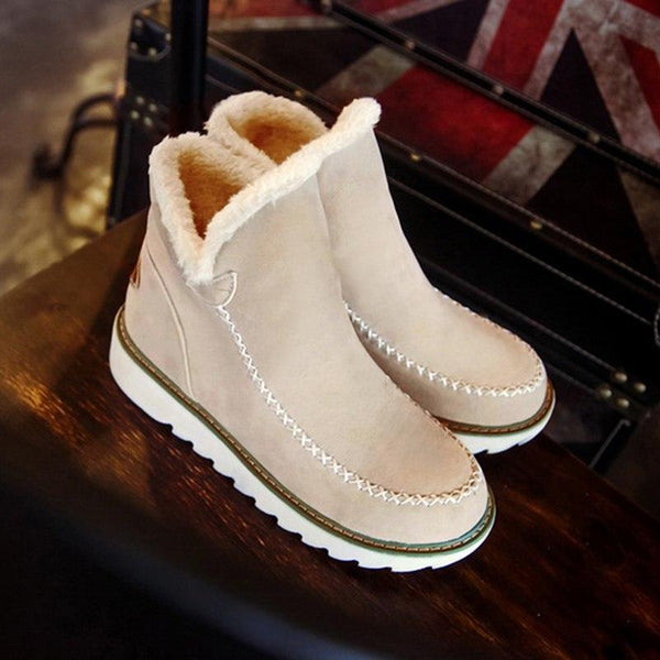 Bella | Women's Slip On Ankle Platform Stitch Detail Boots