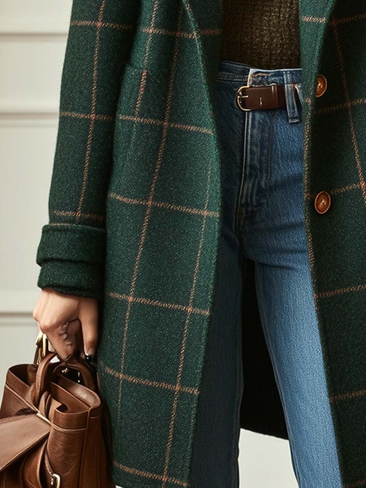 Jessica | Womens Plaid Button Front Coat