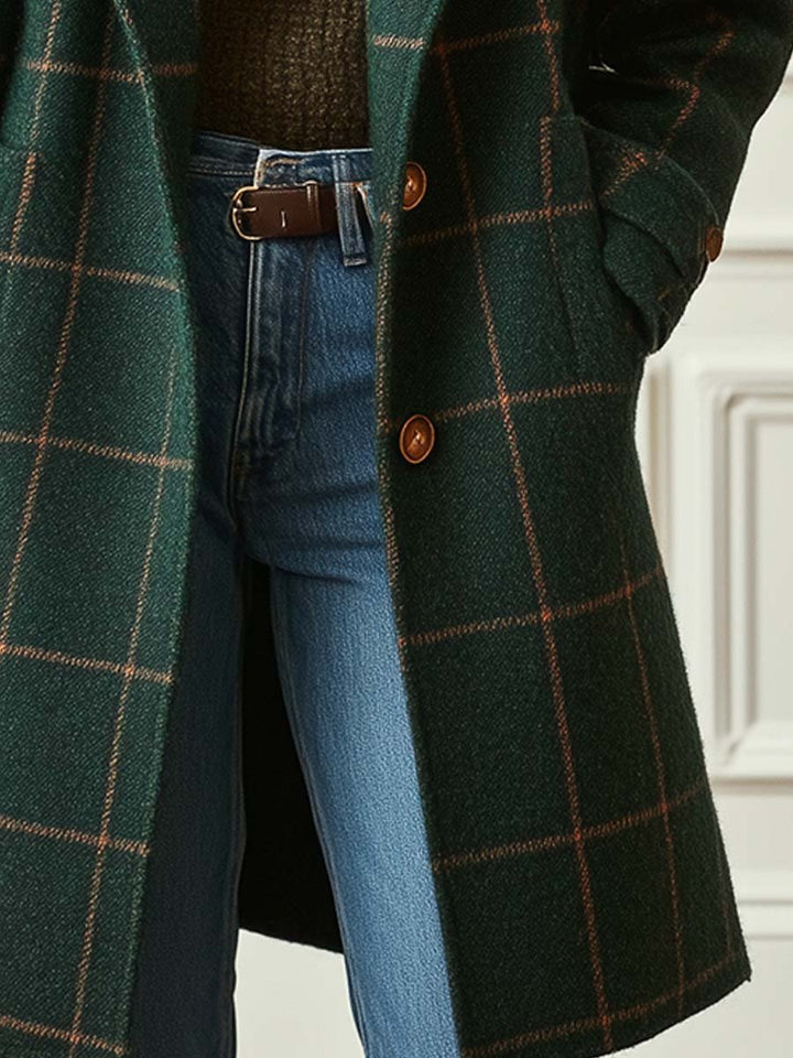 Jessica | Womens Plaid Button Front Coat
